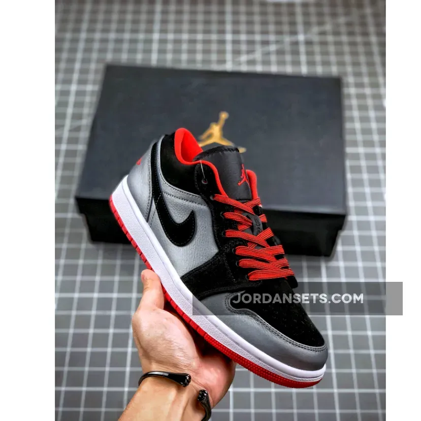 Air Jordan 1 Retro Low "Dark Grey Black Red" 553558-002