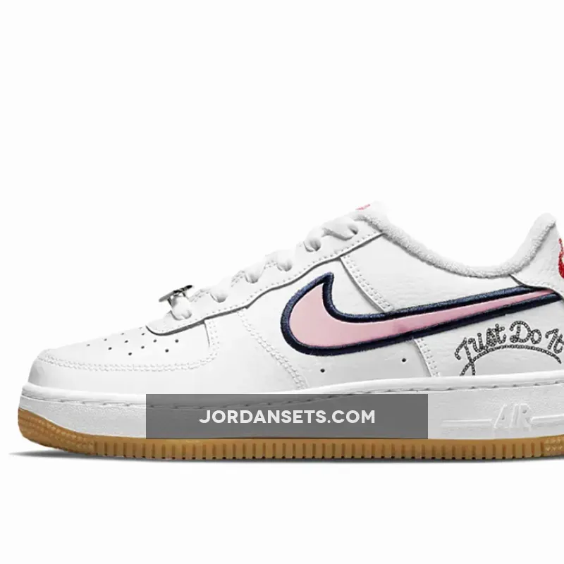 Nike Air Force 1 LV8 GS White Pink Glaze For Womens DB4542-100 nike air force 1 pink glaze
