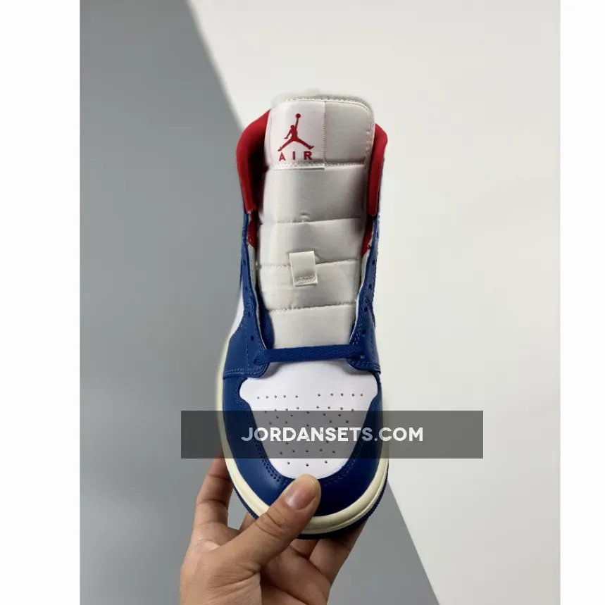 Air Jordan 1 Mid 'French Blue' Blue/White/Red BQ6472-146 #jordan 1 blue red and white
