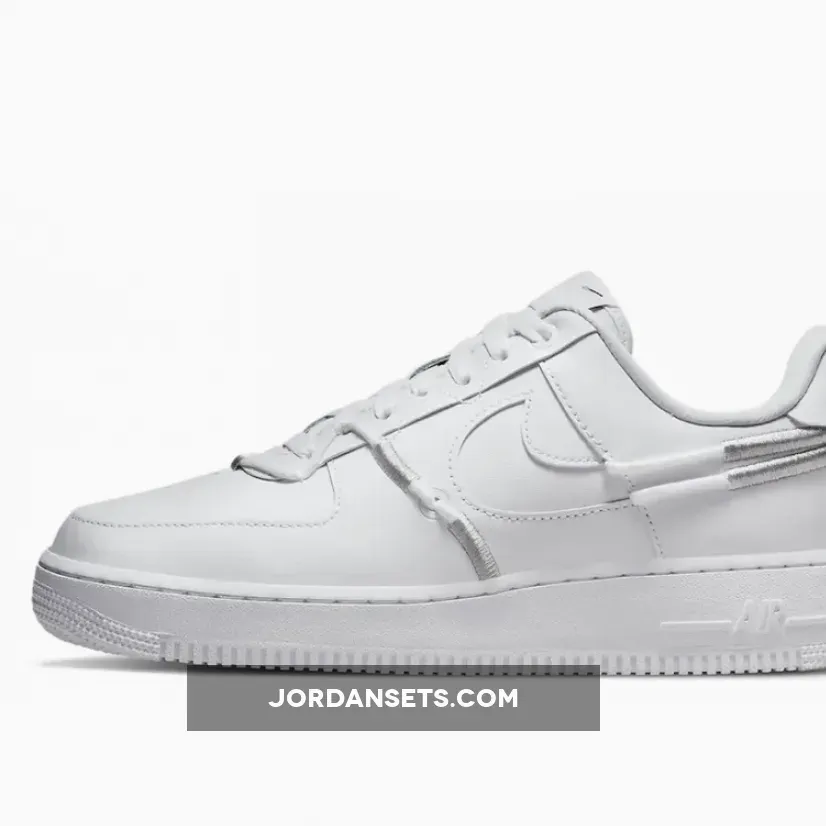 Nike Air Force 1 Low LX White Grey Adds Quirky Exterior Lacing DH4408-101 Brand New