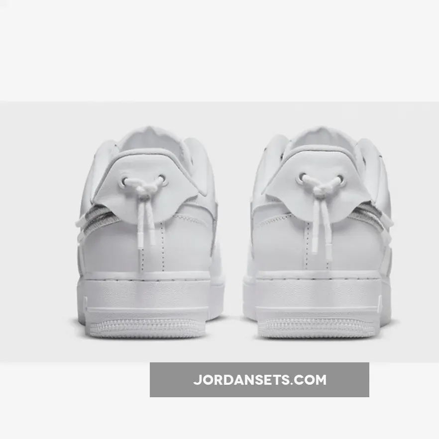 Nike Air Force 1 Low LX White Grey Adds Quirky Exterior Lacing DH4408-101 Brand New