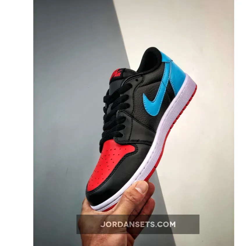 Air Jordan 1 Low OG 'UNC to Chicago' Black/Blue-Gym Red / jordan unc 1 low