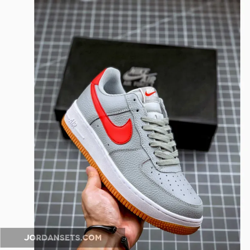 Nike Air Force 1 Low Wolf Grey/White/Gum/Red