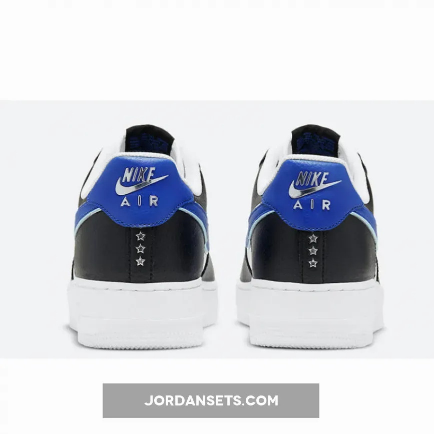 Nike Air Force 1 Low 'Shooting Stars' Black White Royal DD9784-001 / black and blue air force 1