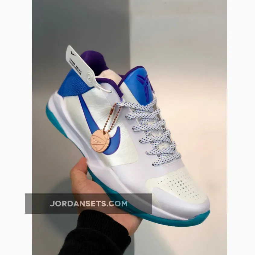 Nike Kobe 5 'Lakers' White Blue Purple 386429-100 / kobe 5 draft day