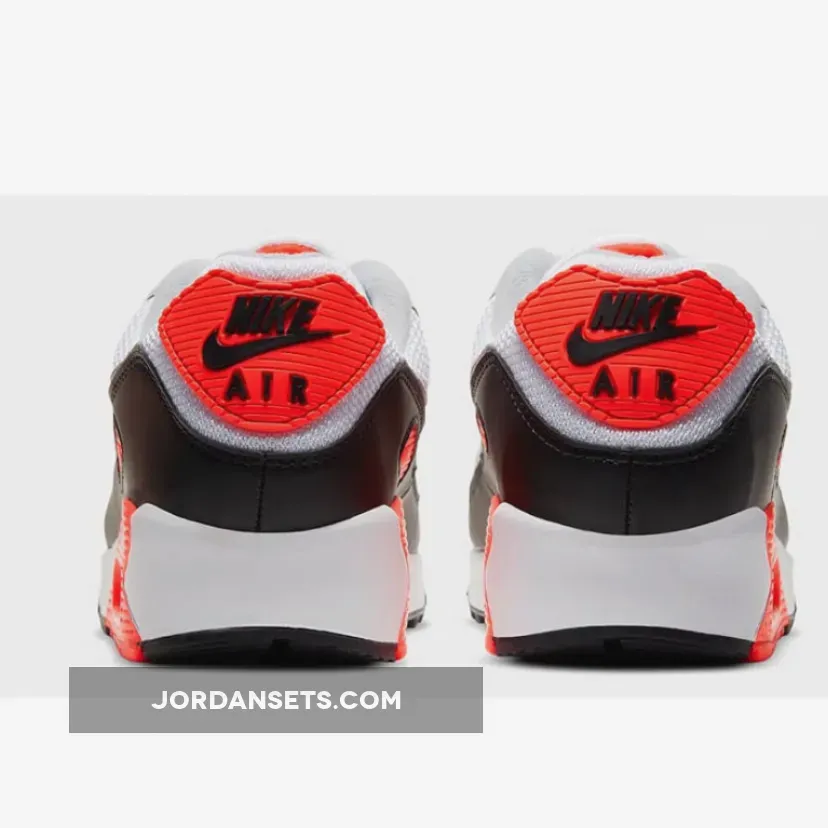 Nike Air Max 90 'Infrared' White/Black/Cool Grey/Radiant Red #nike infrared shoes