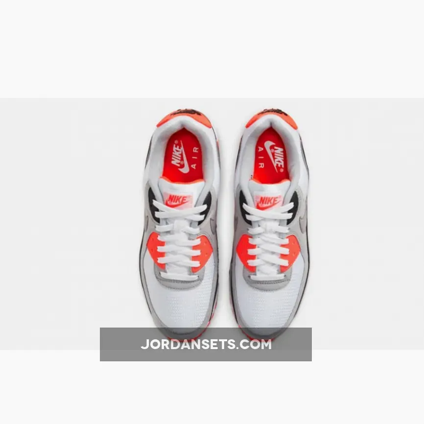 Nike Air Max 90 'Infrared' White/Black/Cool Grey/Radiant Red #nike infrared shoes