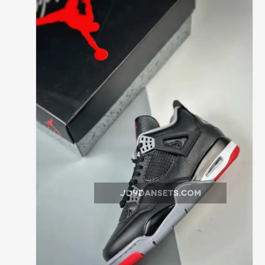 Air Jordan 4 Bred Reimagined Black/Fire Red Bred 4 2023 Air Jordan 4 Bred Reimagined Black/Fire Red Bred 4 2023