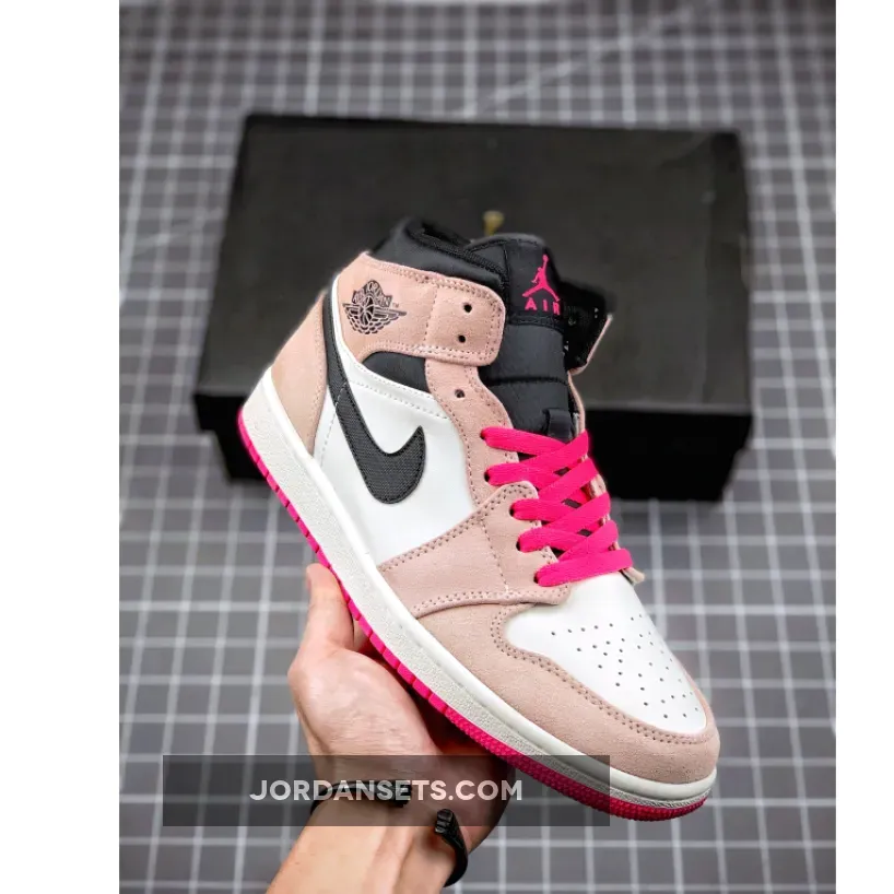 Jordan 1 Mid Hyper Pink - Crimson Pink Shirt 852542-801