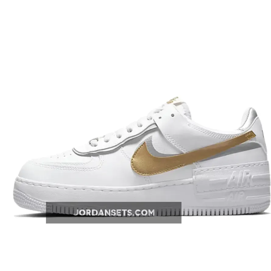 Nike Air Force 1 Shadow White Metallic Gold WMNS DM3064-100 women's air force 1 '07 white/obsidian