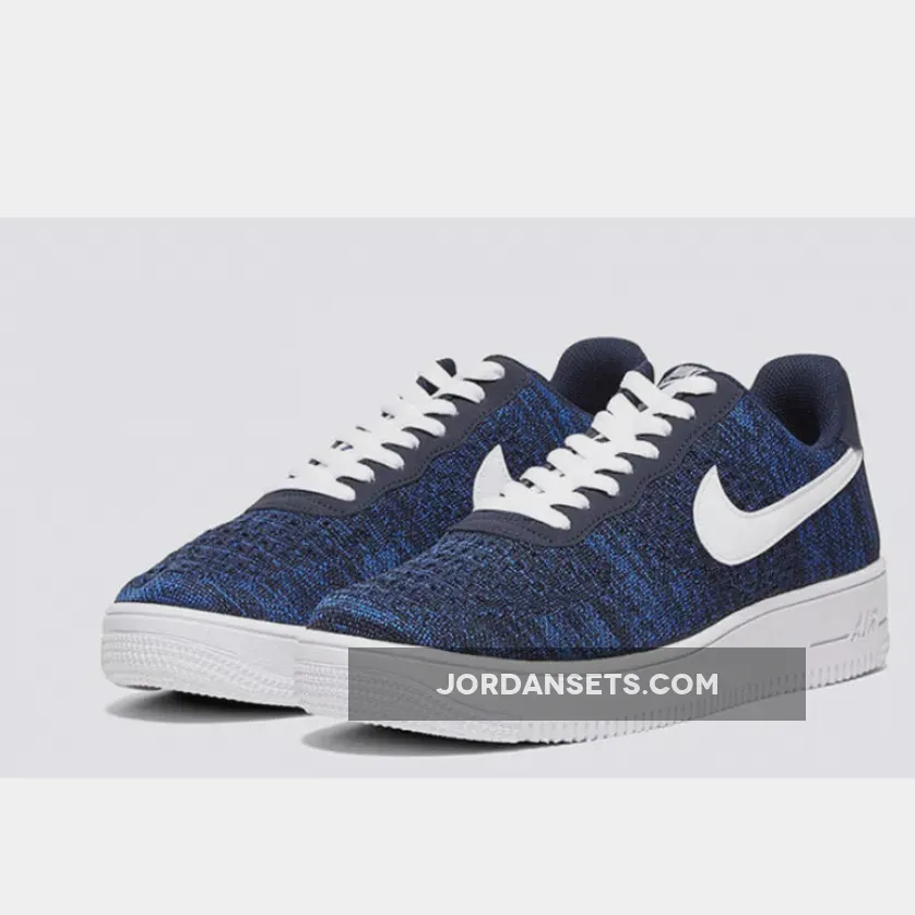 Nike Air Force 1 Flyknit 2.0 College Navy/White-Obsidian AV3042-400 For Sale