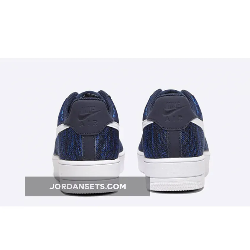 Nike Air Force 1 Flyknit 2.0 College Navy/White-Obsidian AV3042-400 For Sale