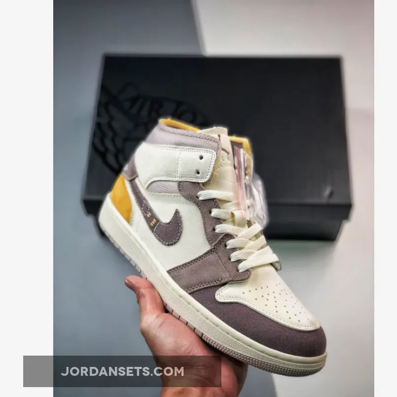 Air Jordan 1 Mid Sail/Taupe Haze/Fossil Stone DM9652-102 #aj1 mid craft