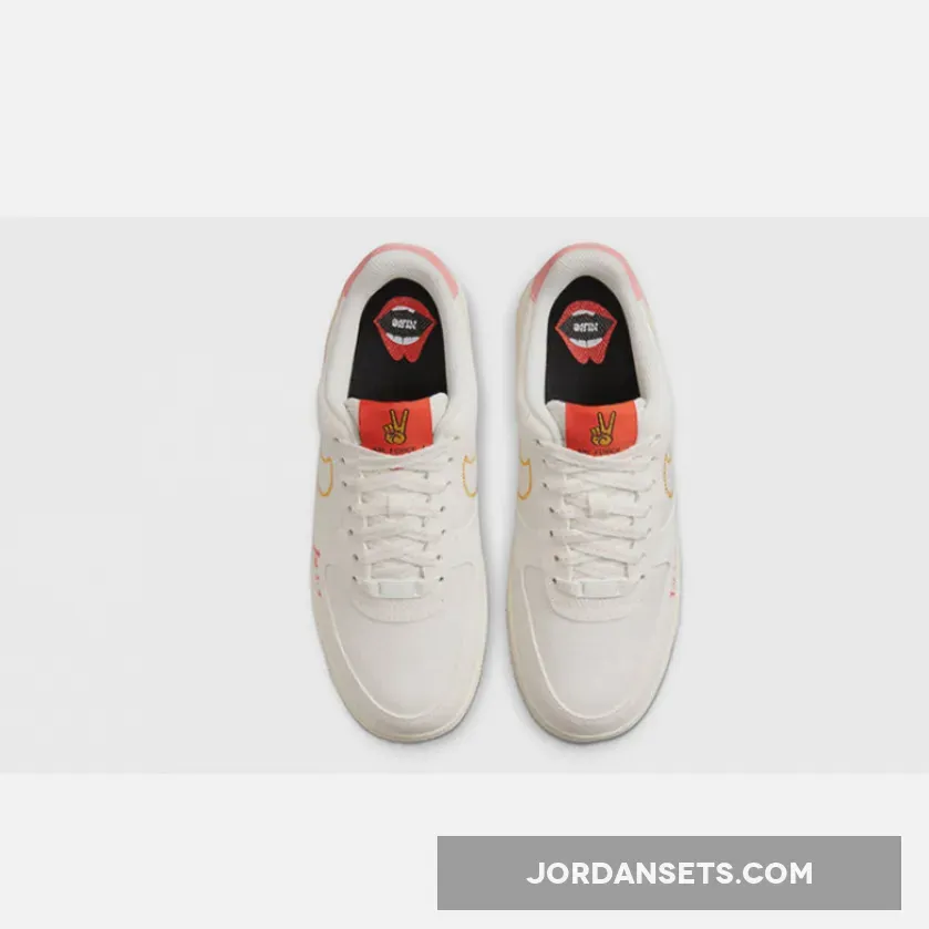 Nike Air Force 1 Low Peace Sail Crimson DQ7656-100 #orange and white af1