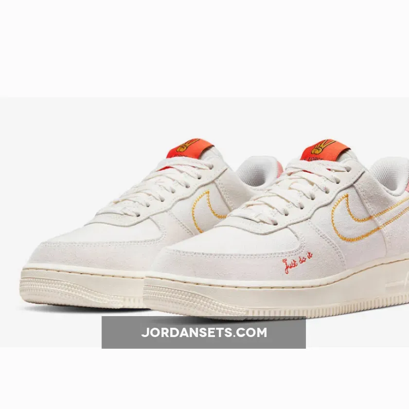 Nike Air Force 1 Low Peace Sail Crimson DQ7656-100 #orange and white af1