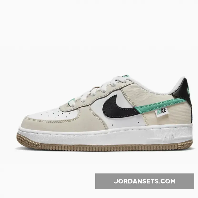 Nike Air Force 1 GS Spliced Swoosh Tan Green DX6062-101 split air force 1