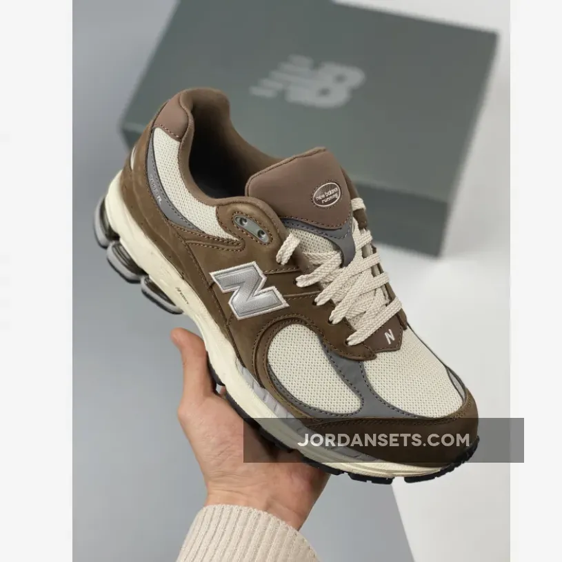 New Balance 2002R Brown/Cream M2002RHS #new balance 2002r brown beige on feet