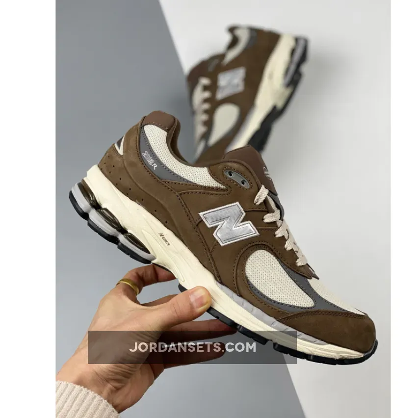 New Balance 2002R Brown/Cream M2002RHS #new balance 2002r brown beige on feet