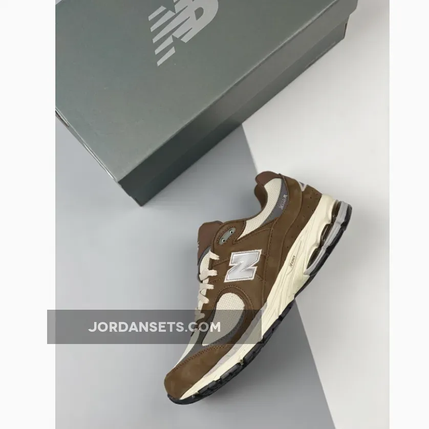 New Balance 2002R Brown/Cream M2002RHS #new balance 2002r brown beige on feet