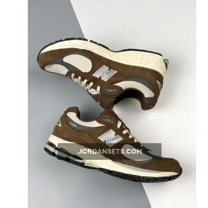 New Balance 2002R Brown/Cream M2002RHS #new balance 2002r brown beige on feet