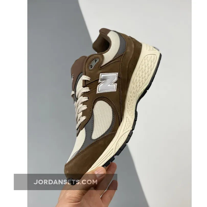 New Balance 2002R Brown/Cream M2002RHS #new balance 2002r brown beige on feet