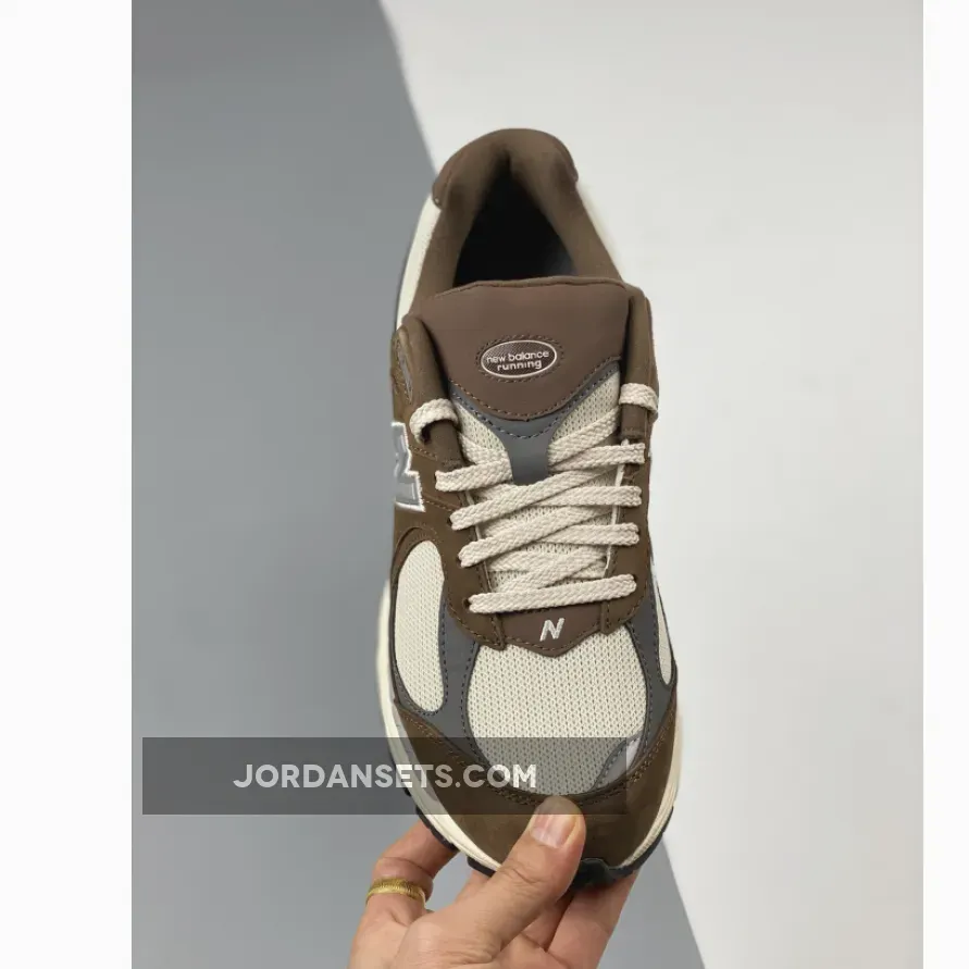 New Balance 2002R Brown/Cream M2002RHS #new balance 2002r brown beige on feet
