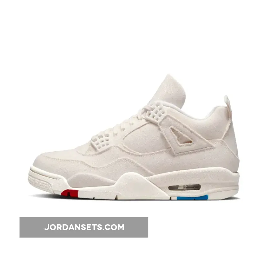 Air Jordan 4 'Canvas' Sail/Cement Grey-Fire Red DQ4909-100 retro 4 canvas sail