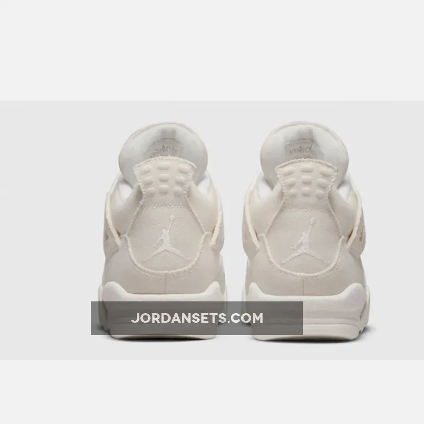 Air Jordan 4 'Canvas' Sail/Cement Grey-Fire Red DQ4909-100 retro 4 canvas sail
