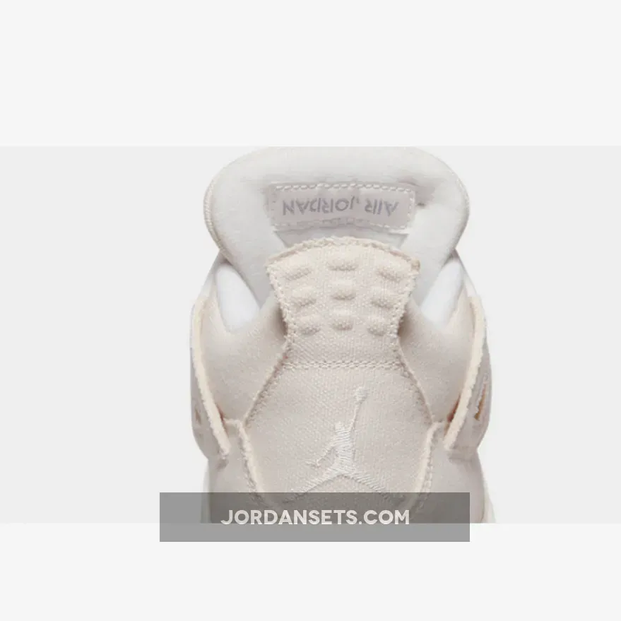 Air Jordan 4 'Canvas' Sail/Cement Grey-Fire Red DQ4909-100 retro 4 canvas sail
