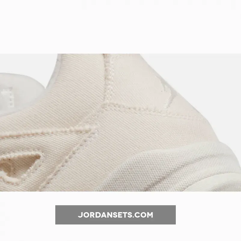 Air Jordan 4 'Canvas' Sail/Cement Grey-Fire Red DQ4909-100 retro 4 canvas sail