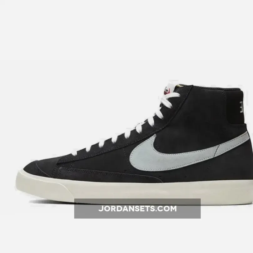 Nike Blazer Mid '77 Black/Pure Platinum-Sail-White #nike blazer mid 77 black suede