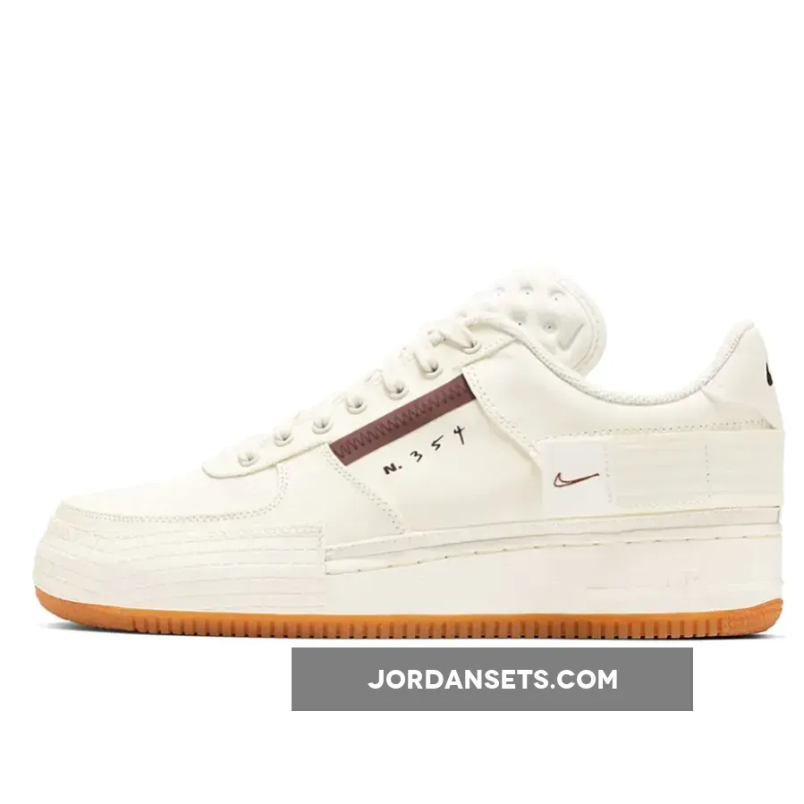 Nike Air Force 1 Type Sail/Light Ivory-Earth Brown - nike af1-type light ivory/earth brown