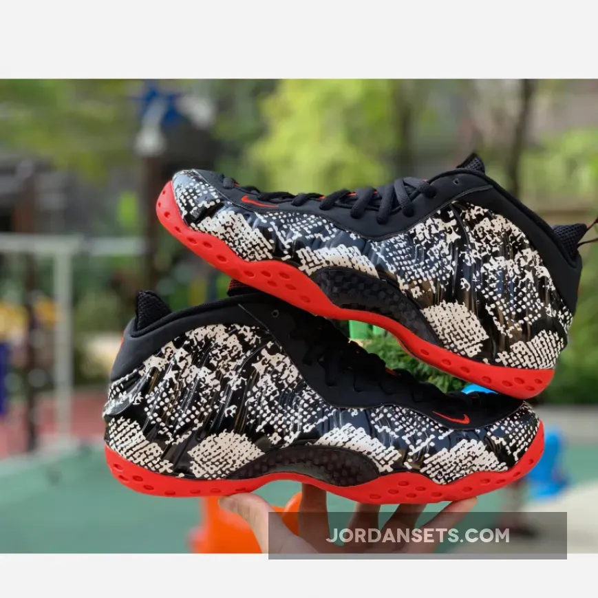 Nike Air Foamposite One "Snakeskin" Black-Habanero Red | ALBINO 2023