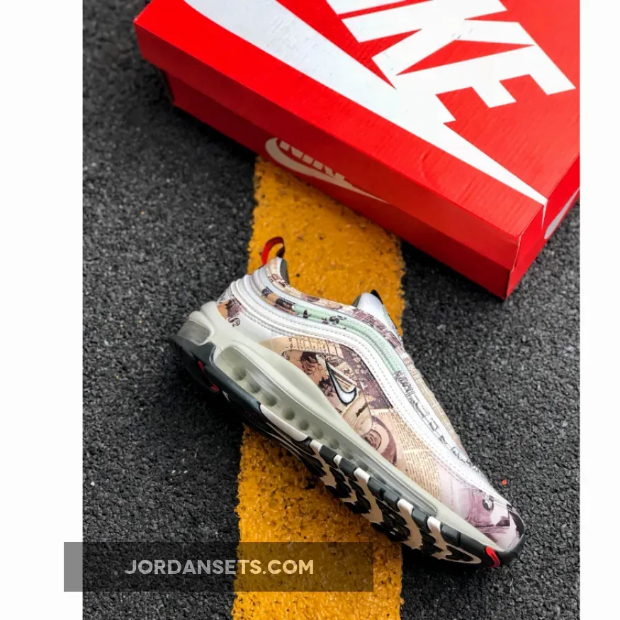 Nike Air Max 97 ‘Newspaper’ Sail/Black-Team Orange-White / Nike Air Max 97 Sail/white/black/team Orange