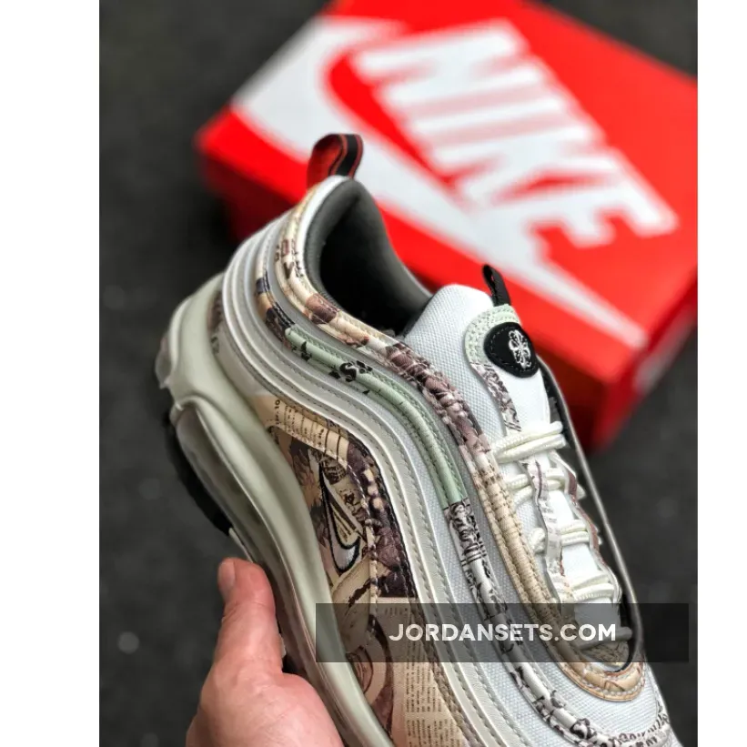 Nike Air Max 97 ‘Newspaper’ Sail/Black-Team Orange-White / Nike Air Max 97 Sail/white/black/team Orange