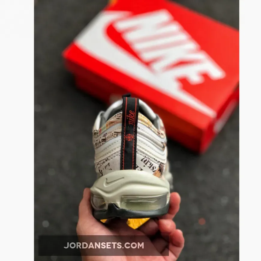 Nike Air Max 97 ‘Newspaper’ Sail/Black-Team Orange-White / Nike Air Max 97 Sail/white/black/team Orange