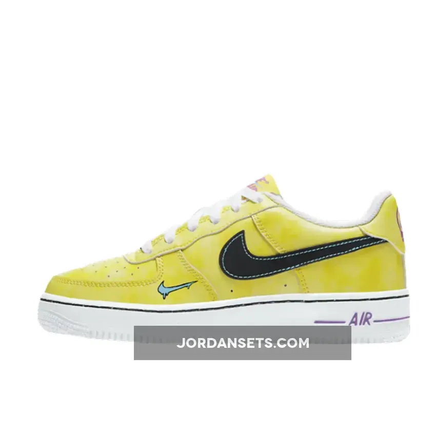 Nike Air Force 1 Low GS Peace, Love, And Basketball Yellow For Womens DC7299-700 For Sale