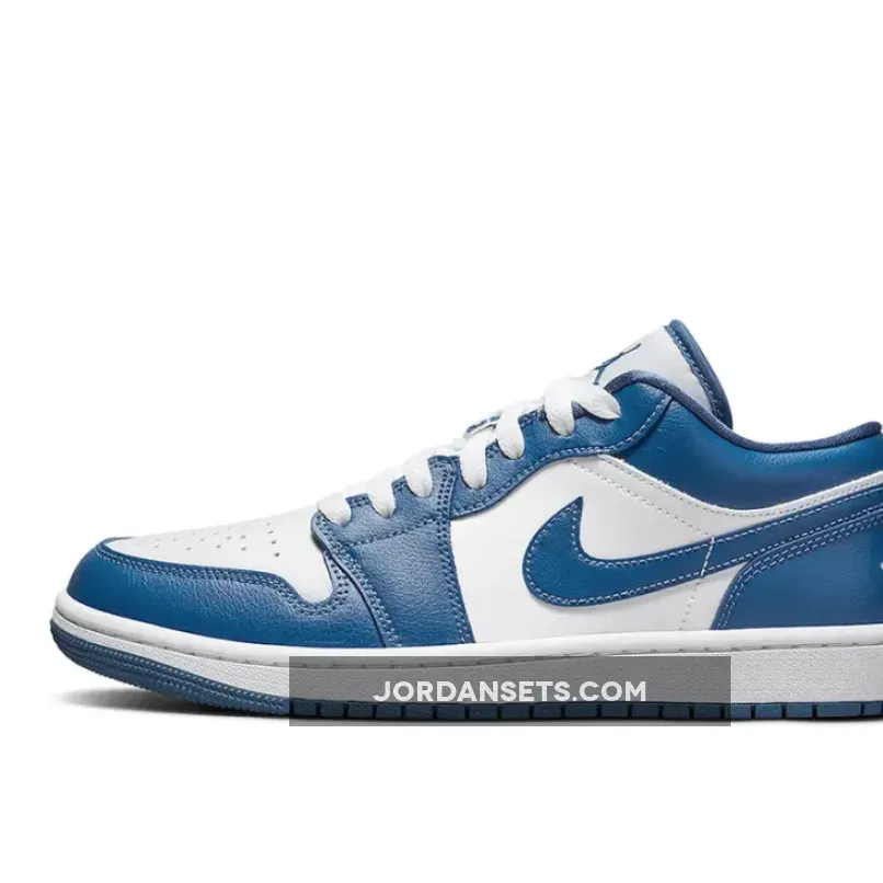 Air Jordan 1 Low White/Dark Marina Blue DC0774-114 - dark marina blue jordan 1 low