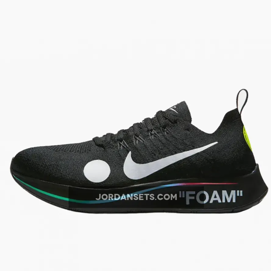 Off-White x Nike Zoom Fly Mercurial Flyknit Black Volt White #mercurial zoom black