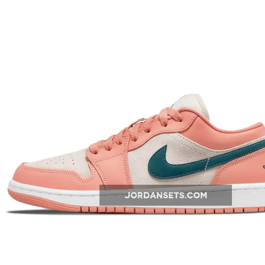 Air Jordan 1 Low Light Madder Root/Dark Teal Green DC0774-800