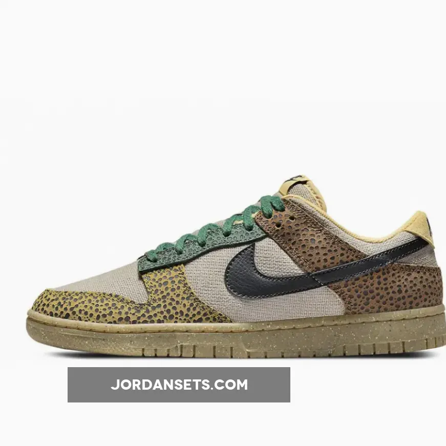 Nike Dunk Low 'Safari' Cacao Wow/Off Noir-Gorge Green - low dunk safari