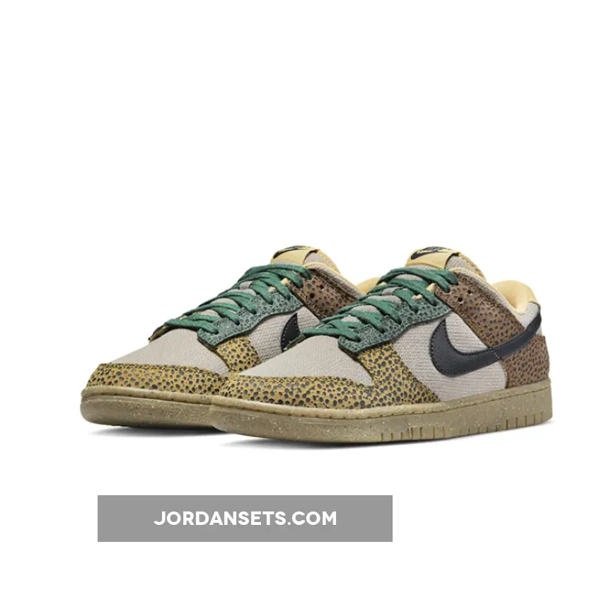 Nike Dunk Low 'Safari' Cacao Wow/Off Noir-Gorge Green - low dunk safari