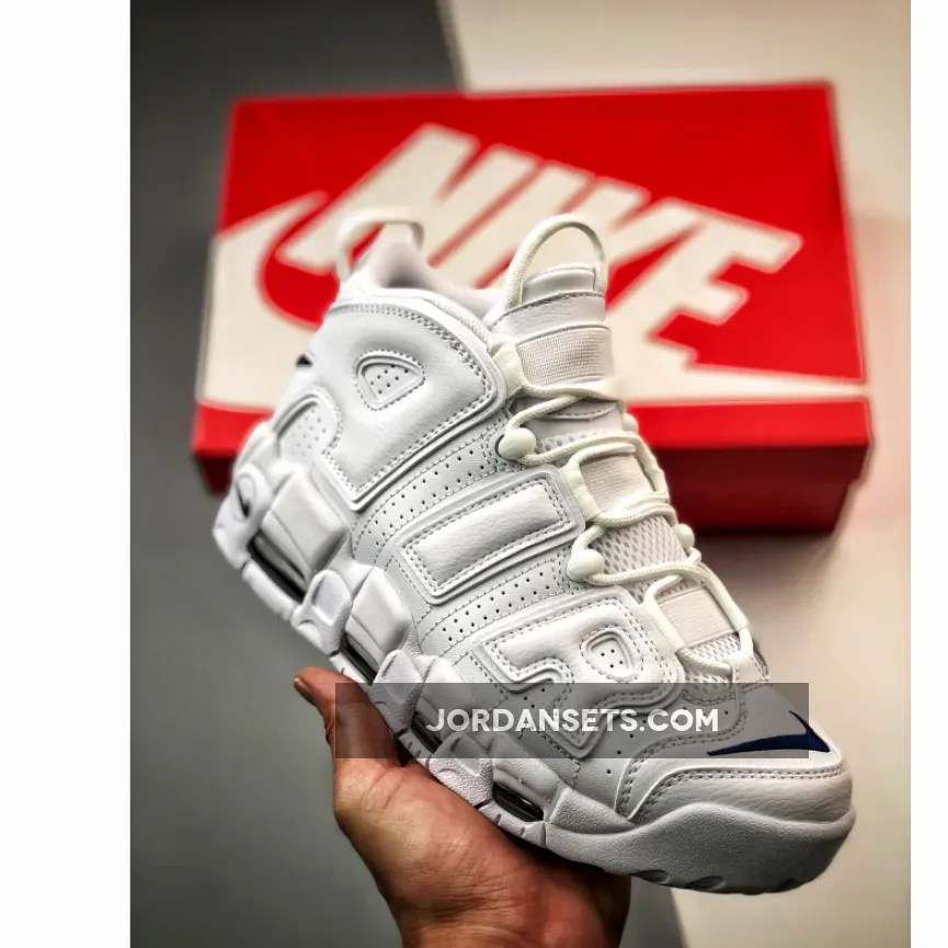 Nike Air More Uptempo White and Midnight Navy #nike uptempo white and navy