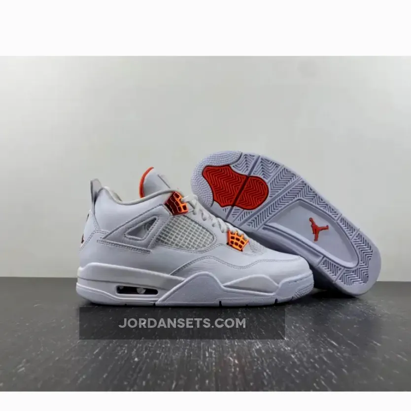 Air Jordan 4 Orange Metallic White Team Orange-metallic Silver Aj4 How To Buy