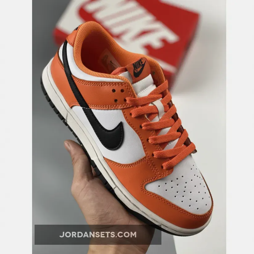Nike Dunk Low White Orange Patent Black / Patent Dunks