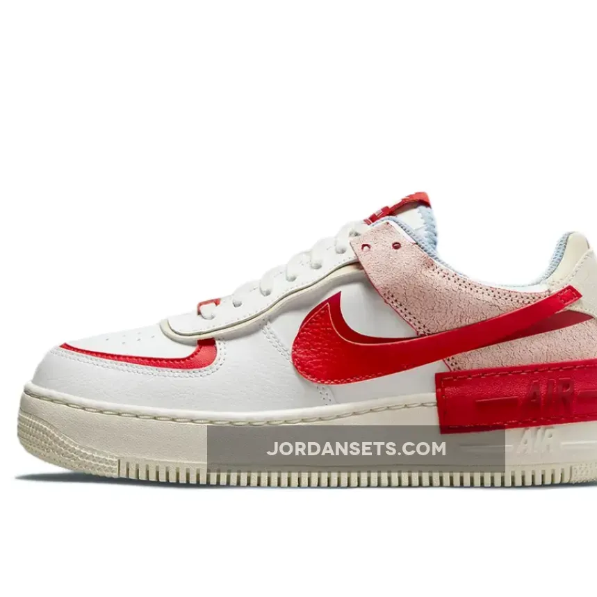 Nike Air Force 1 Shadow White Red Beige For Womens CI0919-108 air force shadow
