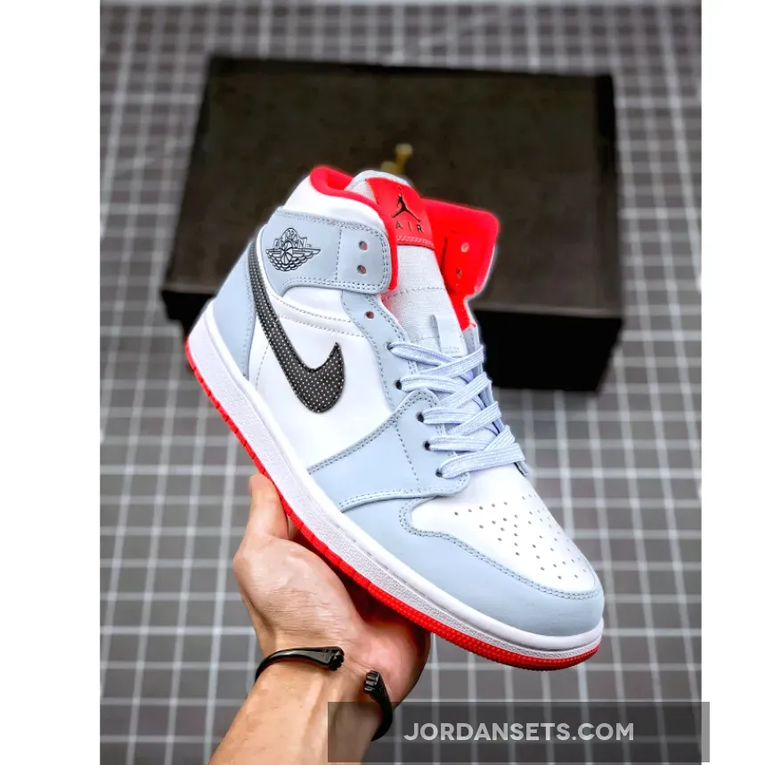 Air Jordan 1 Mid Half Blue/Black-White #air jordan 1 half blue