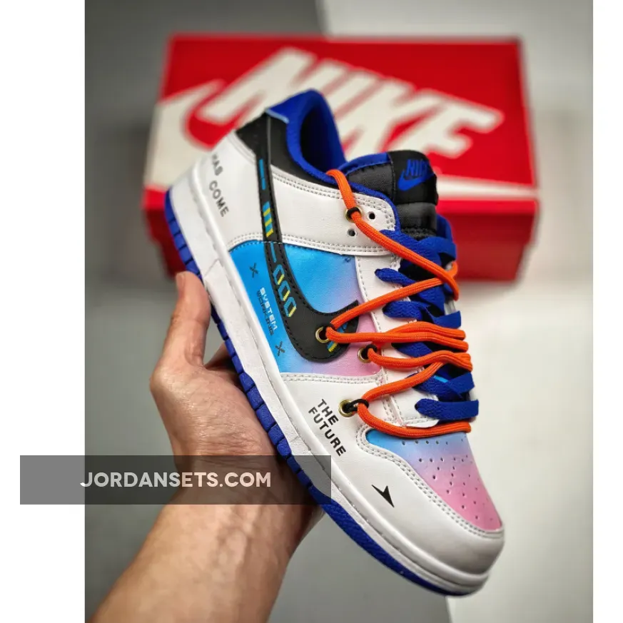 Nike Dunk Low Retro White Pink Blue Black - nike customize dunks