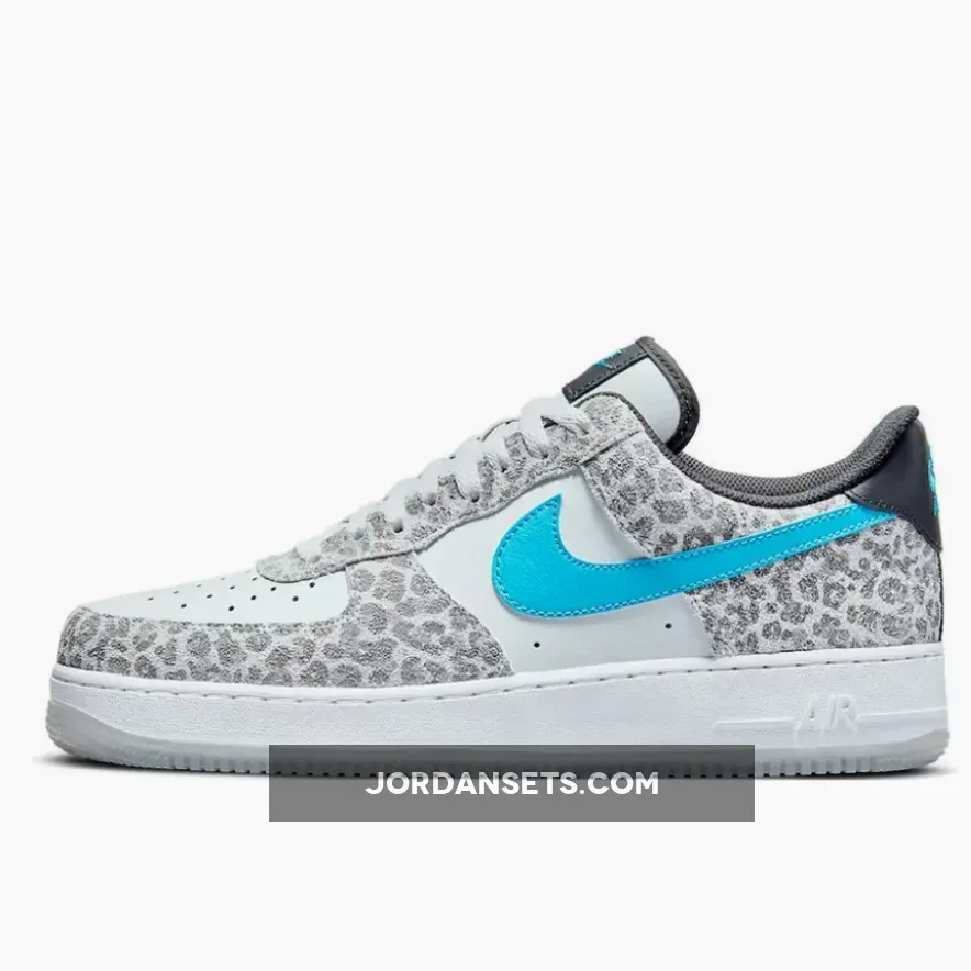 Nike Air Force 1 Low 'Leopard' Pure Platinum/Light Blue Fury #nike fur