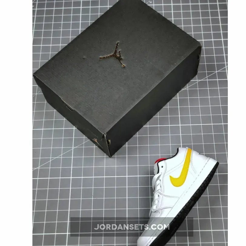 Jordan 1 Low Multicolored Air Jordan 1 Low - Swoosh White/Multi-Color/Black AJ1